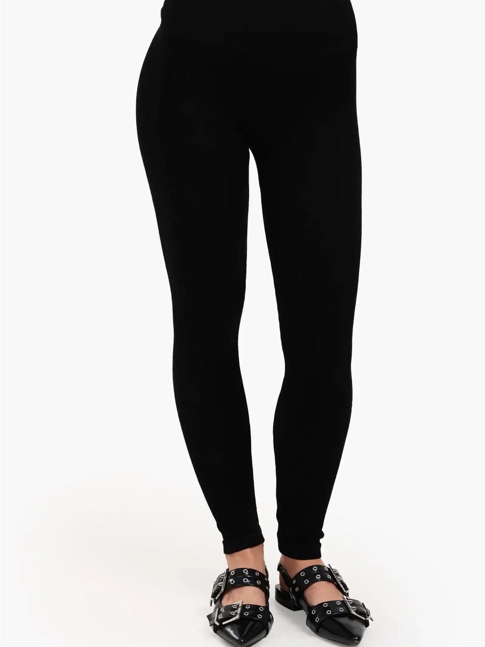 Classic Forever 21 Black High-Waisted Ribbed Leggings